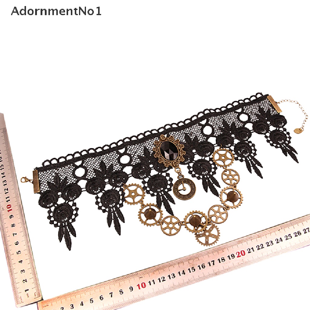 (AdornmentNo1) Kalung Choker Lace Gaya Gothic Vintage Steampunk Untuk Wanita