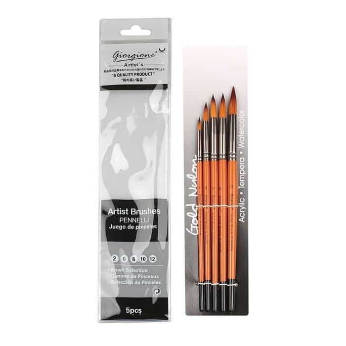 

Giorgione Round Brush Set 5 G-5050R / Kuas Lukis Set 5