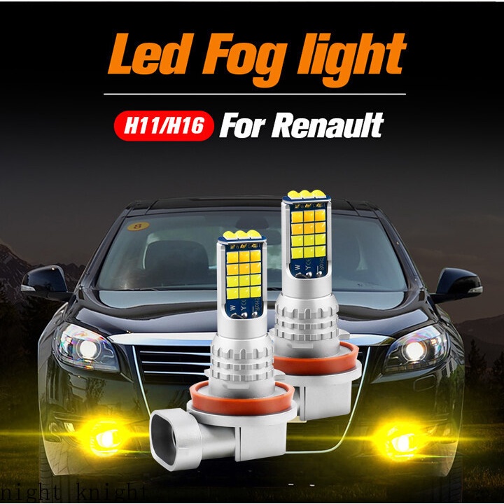 2pcs Lampu Kabut LED H11 H16 Untuk Renault