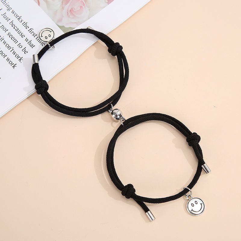 2 Pcs Gelang Magnet Couple Gelang etnik bead Tali Attract Braided Bracelet untuk Pasangan-11