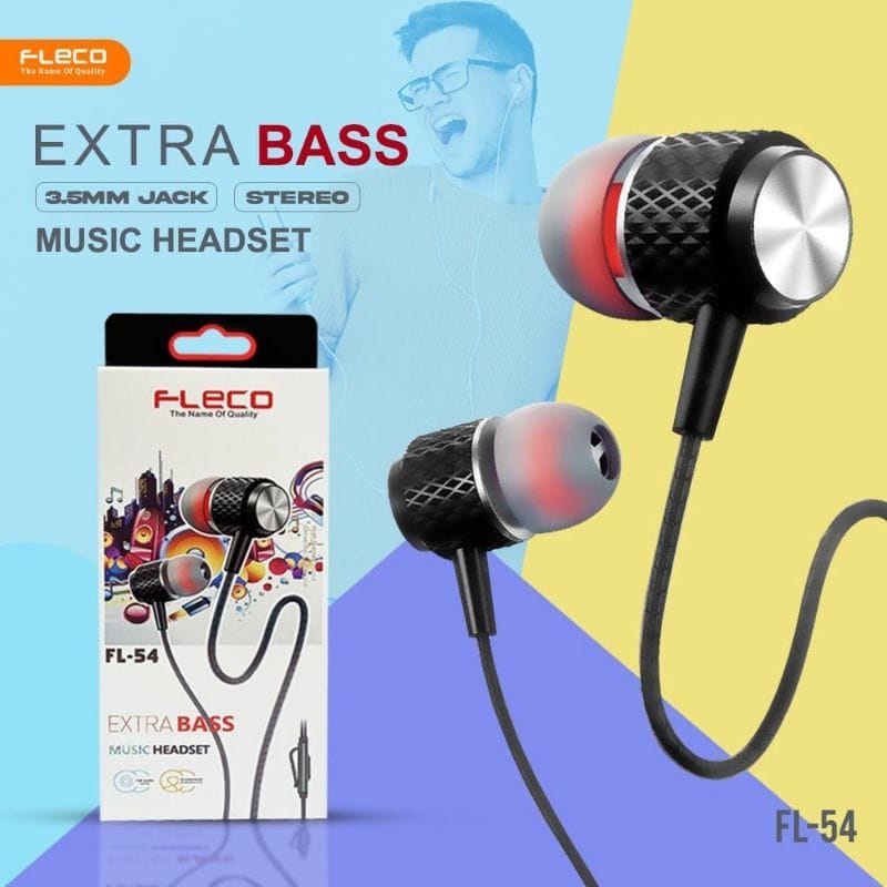 Headset FLECO FL-54 EXTRA BASS Handsfree FLECO FL54 EXTRABASS Earphone FLECO FL-54 EXTRA BASS