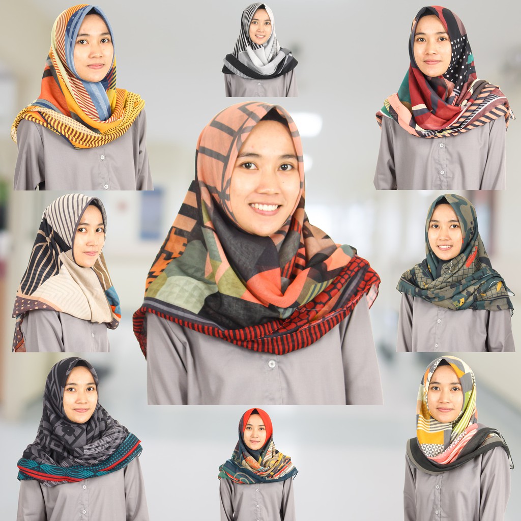 Kerudung segi empat motif terlaris