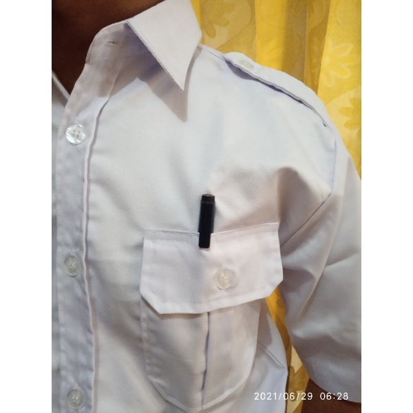 baju dinas pria/Seragam Pns Pria Putih/ Baju Kerja Atasan Pdh Pns Putih/Baju Satpam/Hem Putih Pendek