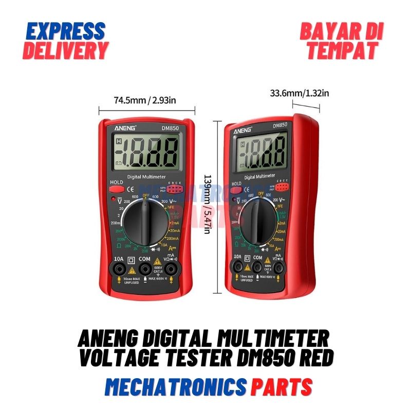 ANENG Digital Multimeter Voltage Tester DM850 Red