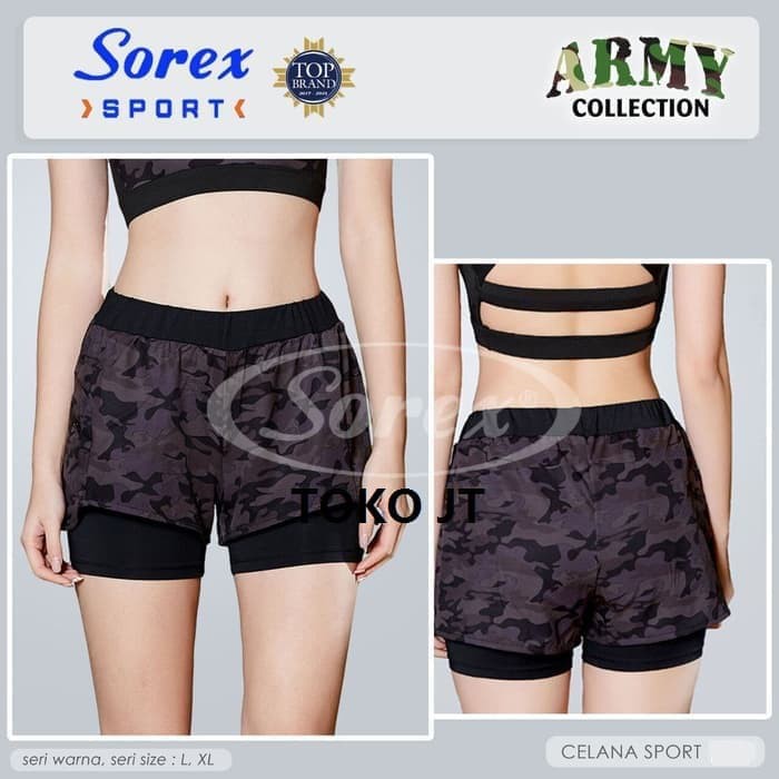 Celana Senam Pendek Legging Sport Olahraga Jogging Gym Sorex 0501 Army