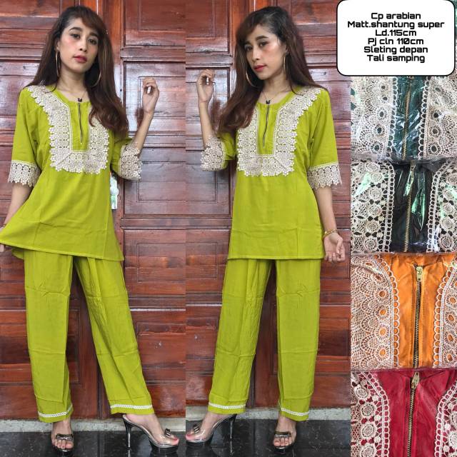 Setelan cp arabian renda mutiara