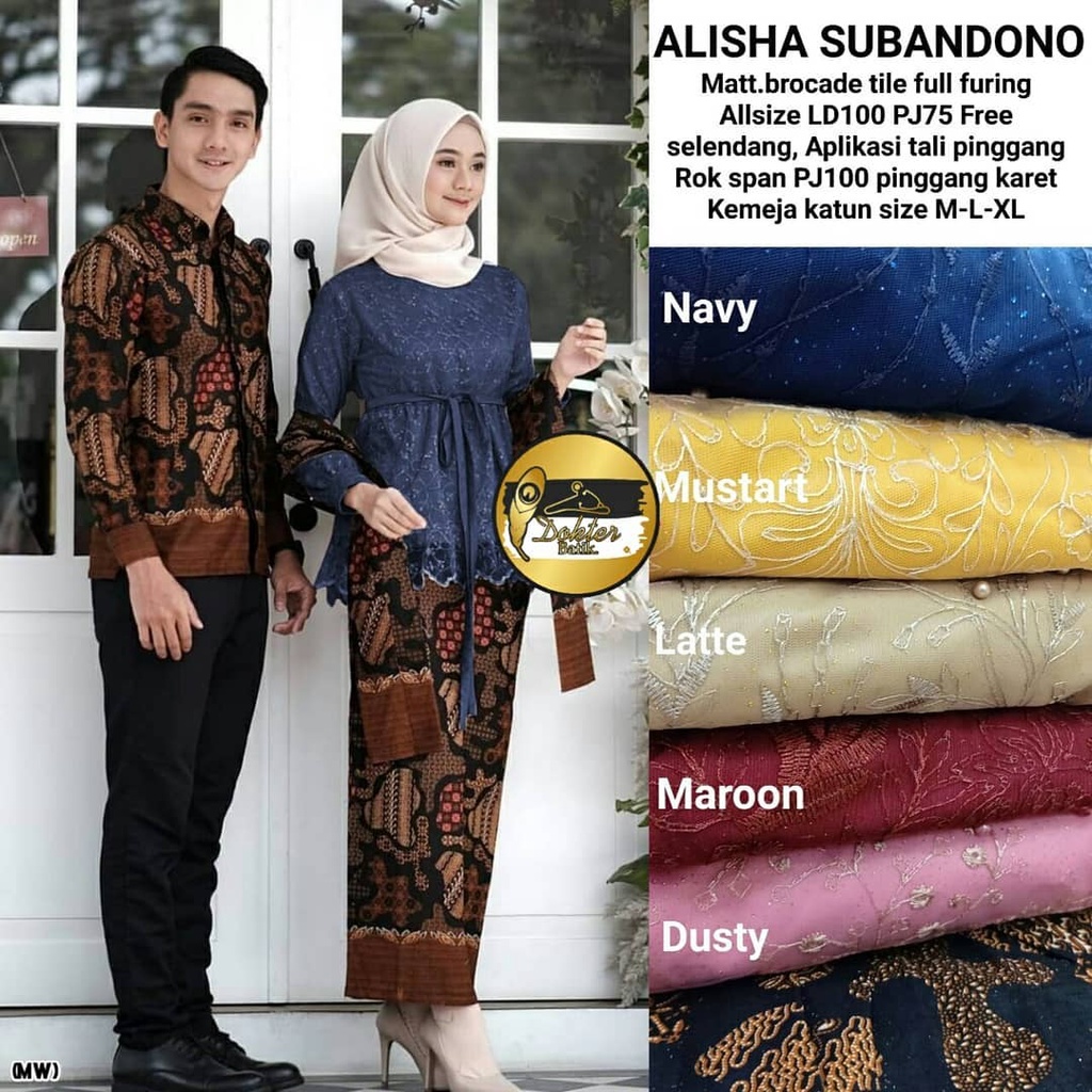 KHANSABATIK ADA JUMBO MURAH!! SET KEBAYA COUPLE LILI ALISHA SUB COUPLE PASANGAN TUNANGAN BROKAT LAMARAN PEKALONGAN BRUKAT MIX FURING VELVET PREMIUM KEBAYA FREE SELEDANG KONDANGAN LAMARAN TUNANGAN MODERN TERBARU 2022 FASHION MUSLIM WANITA REMAJA DEWASA