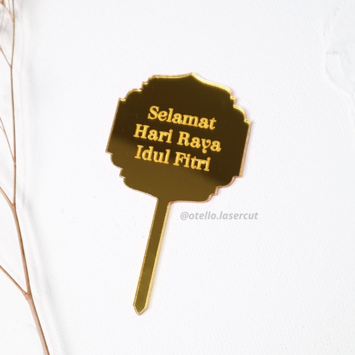 Ornament Cake Topper Idul Fitri Mirror Grafir Cupcake Hiasan Kue Mini