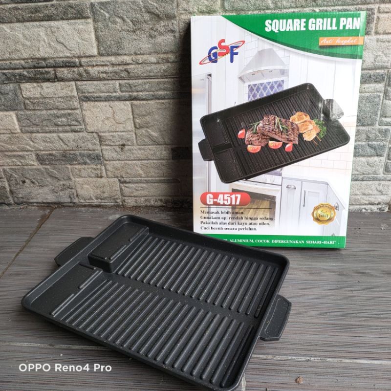 ALAT PANGGANG BBQ SQUARE GRILL PAN GSF 4517 ALAT PEMANGGANG DAGING BBQ