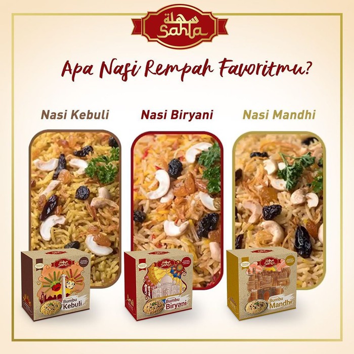 

Spesial - Sahla Nasi Rempah Instant 300Gr : Bumbu Kebuli/Biryani/Mandhi - Kebuli