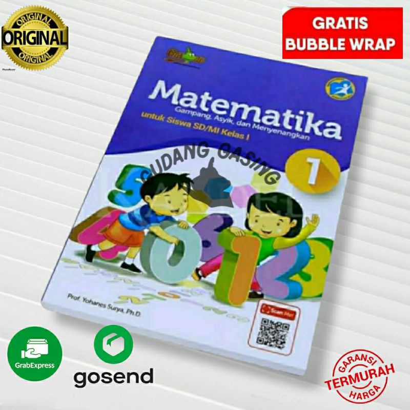 Buku Matematika GASING SD 1 Kurikulum 2013 k13 Karangan Prof. Yohanes Surya Ph.D