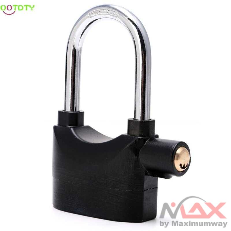 Kinbar Gembok Sepeda Motor Padlock Alarm Corrosion Resistant - 110 Warna Hitam