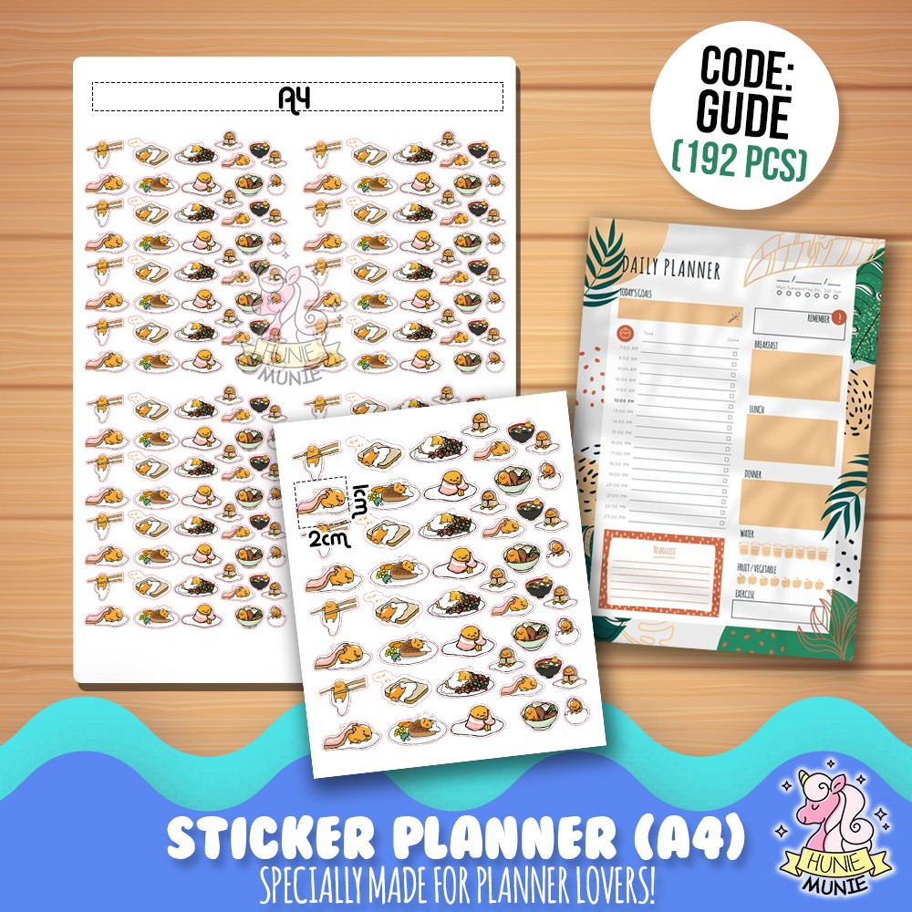 

Sticker Deco Planner - Gudetama (150 PCS) Stiker Hunie Munie