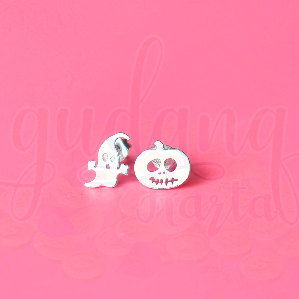 Anting Stud Ghost and Pumpkin Haloween GH 203476