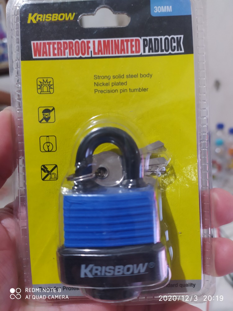 Krisbow Gembok Tahan Air Short Beam 30 Mm