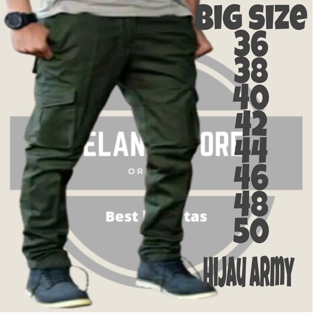 HOT PROMO / CARGO BIG SIZE / Celana Cargo Panjang Pria/Celana Cargo Pria Big Size 36-50/Celana Cargo Jumbo Pria/Celana Cargo Big Size/Celana Cargo Panjang Jumbo