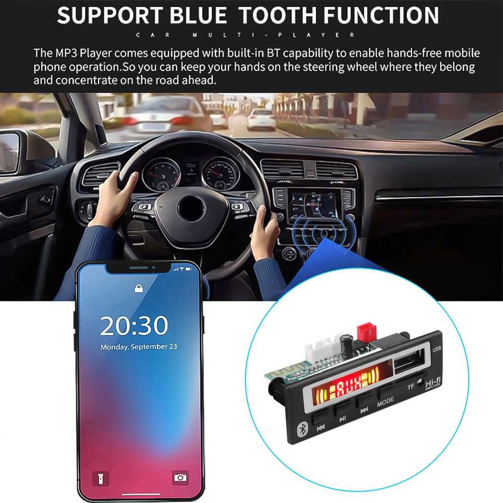 Kebidu Tape Audio Mobil MP3 Player Bluetooth Wireless 12V - JSD-565-Hitam