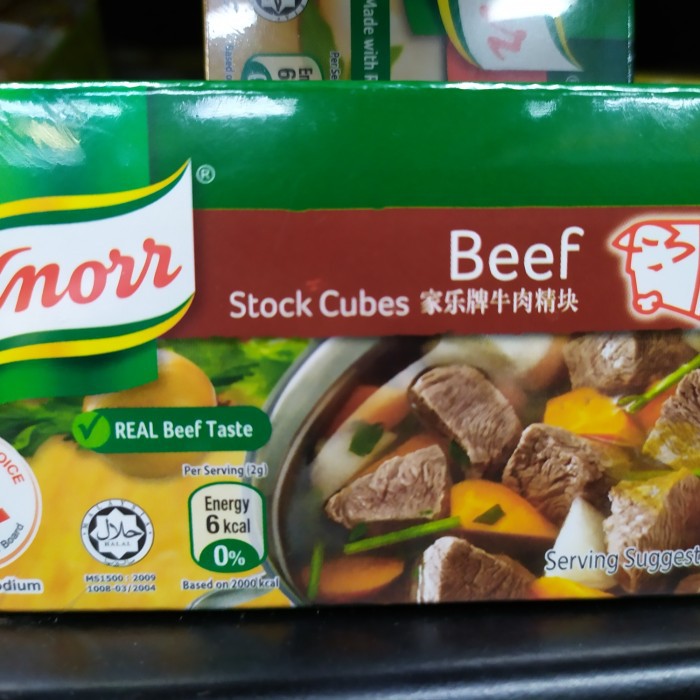 

Ready - Knorr Stock Beef Cubes Import 60Gram/6'S ( Realbeef Taste Low Sodium)