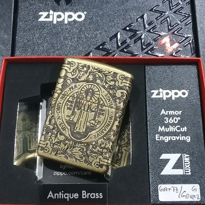 ZIPPO LUXURY ARMOR 360' MULTICUT ENGRAVING - ARMOR SAINT BENEDICT