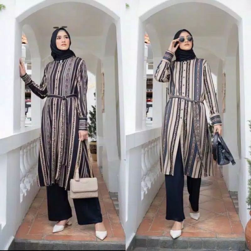 Long Tunik Motif Etnik Rayon