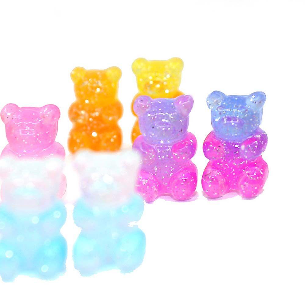 Nickolas1 Dekorasi Kalung Lucu Permen Warna Scrapbooking Gummy Resin Cabochon Flatback Beruang Hiasan