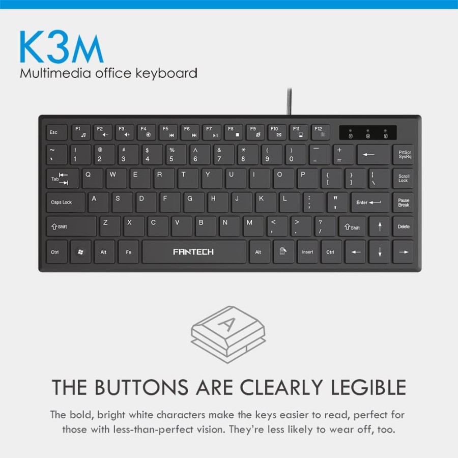 Fantech K3M / K-3M / K3-M Multimedia Keyboard Office