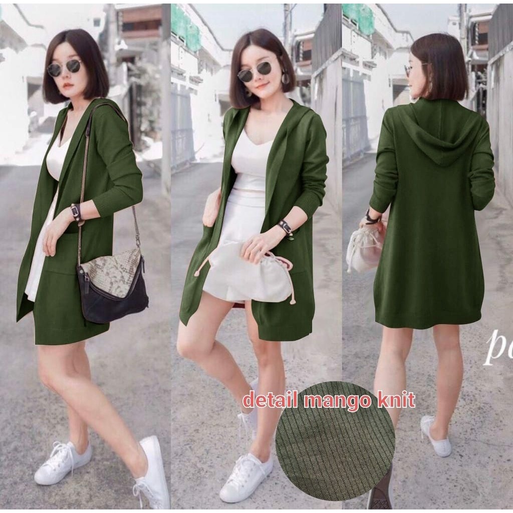 PCS LONG CARDI MANGGO KNIT FASHION PAKAIAN WANITA ATASAN OUTER ED