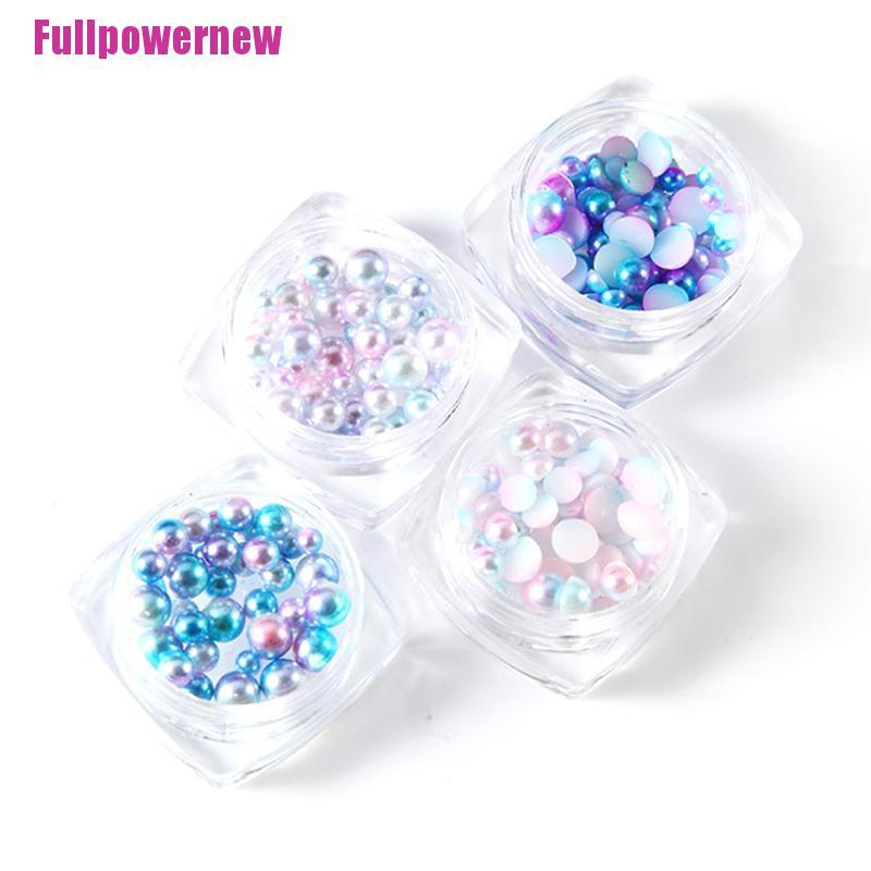 [Full] Mixed Size Plated Color Mermaid Ball Pearl Semicircle Pearl Nail Art Decoration