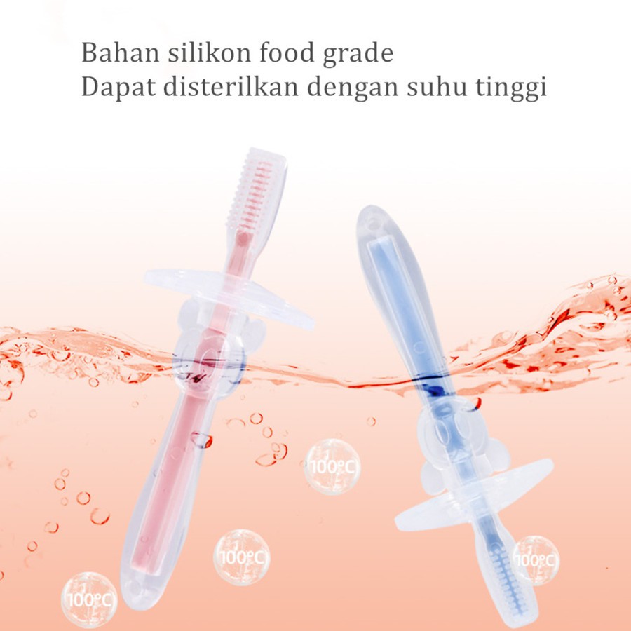 SIKAT GIGI BAYI GAGANG SILICON - FINGER TOOTH BRUSH - PEMBERSIH MULUT BAYI