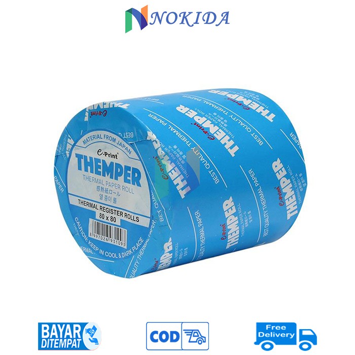

Nokida Kertas Kasir Thermal Paper Roll E-Print 80 x 80 mm / Themper Struk Pembayaran