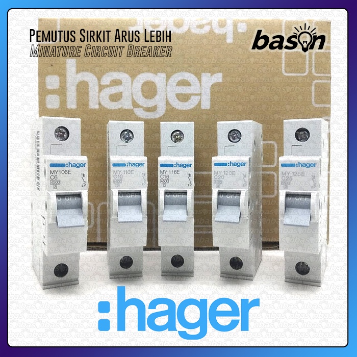 HAGER MCB 1Phase 20A - circuit breaker / pemutus arus listrik C20 1P