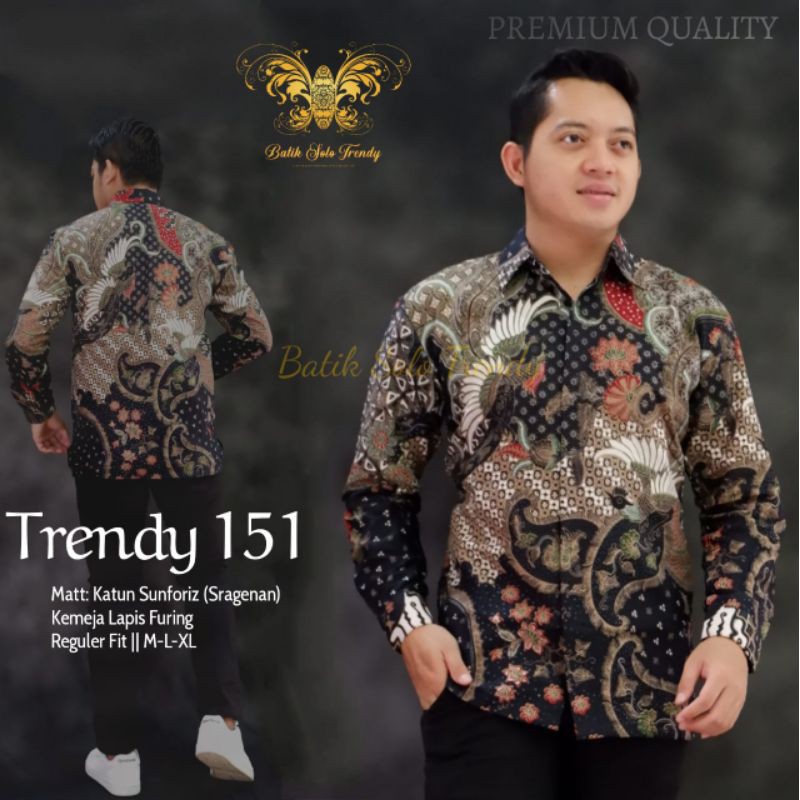 TRENDY 151 ( FULL FURING )KEMEJA BATIK PRIA /BAJU BATIK PRIA LENGAN PANJANG HEM ATASAN MURAH PANJANG