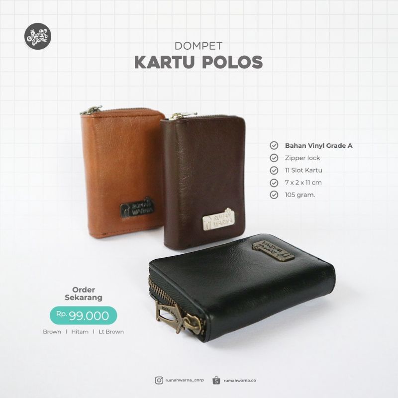 Dompet Kartu Polos Rumah Warna