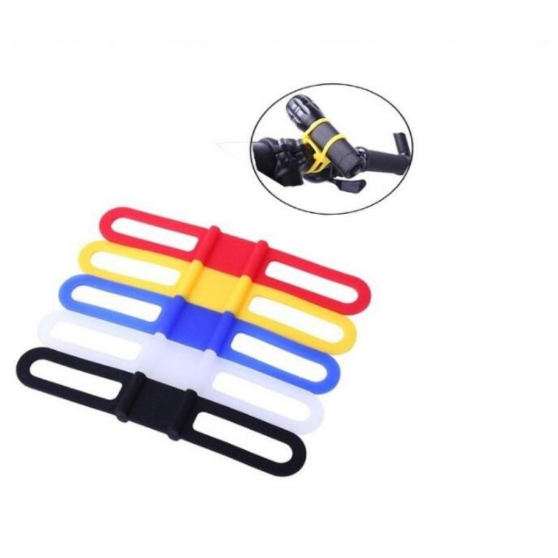 Bicycle Light Mount Holder Silicon Strap Flashlight Bands Elastic Bandage Bike Accessories