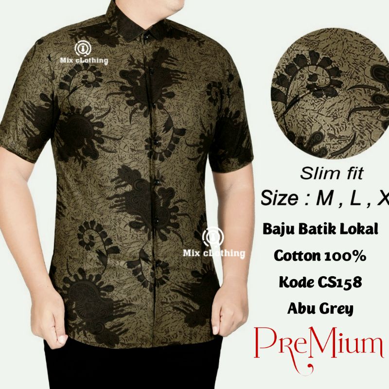 CBS 735 HEM KEMEJA BATIK PRIA SLIM FIT LENGAN PENDEK COLIN DION