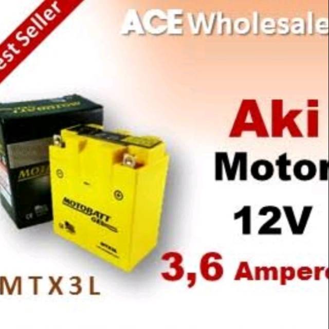 Aki gel Kering YAMAHA NEW RX KING Motobatt MTX3L / YB3L-AB GS YUASA