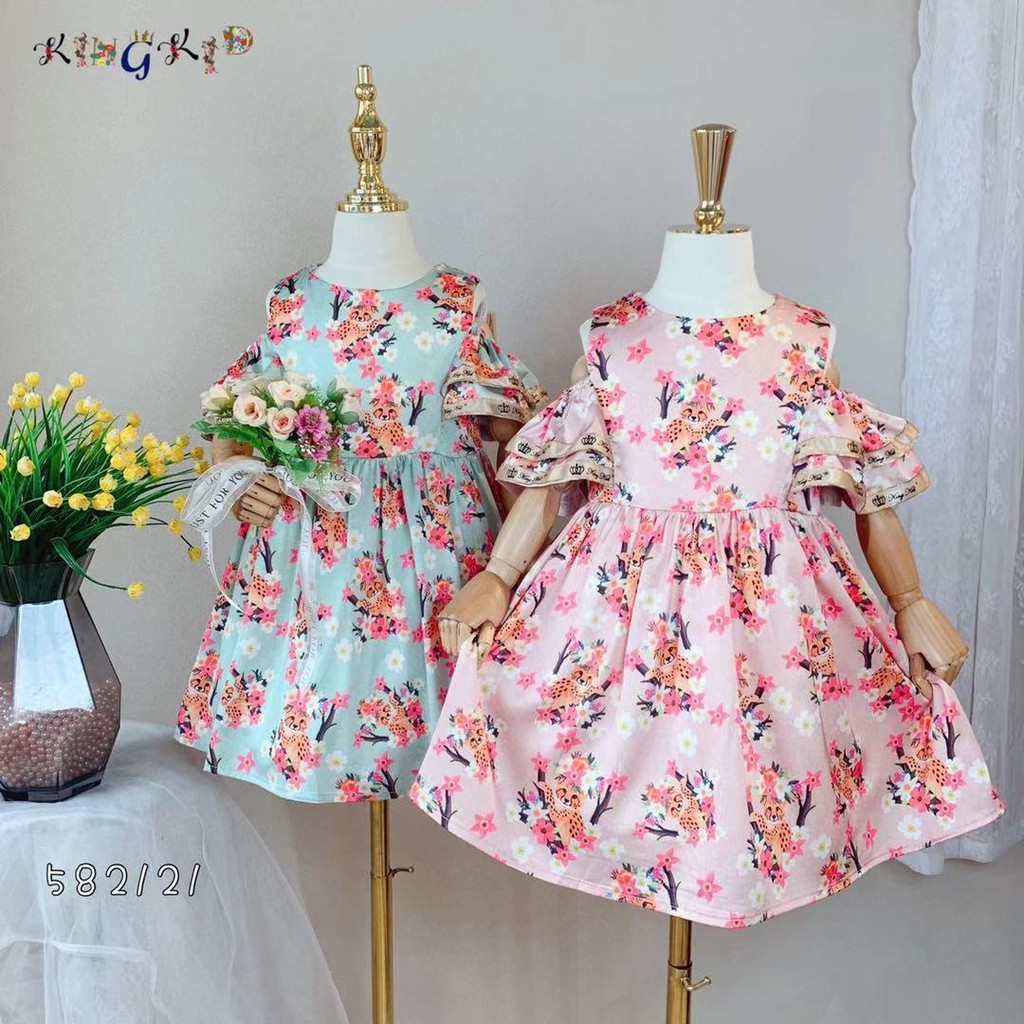 NEW ARRIVAL KING KID DRESS ANAK BUNGA TANGAN SABRINA IMPORT/ DRESS ANAK KING KID KEKINIAN