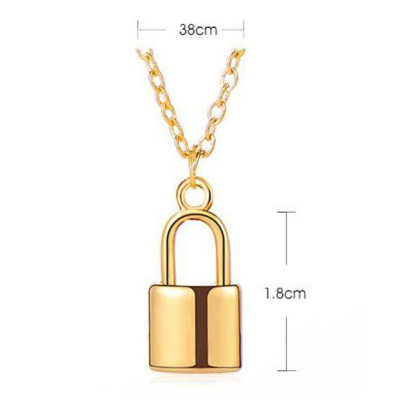 [COD] Kalung Wanita Gold Silver Gembok / Kalung Rantai Necklace Kalung Wanita Retro Kalung Titanium