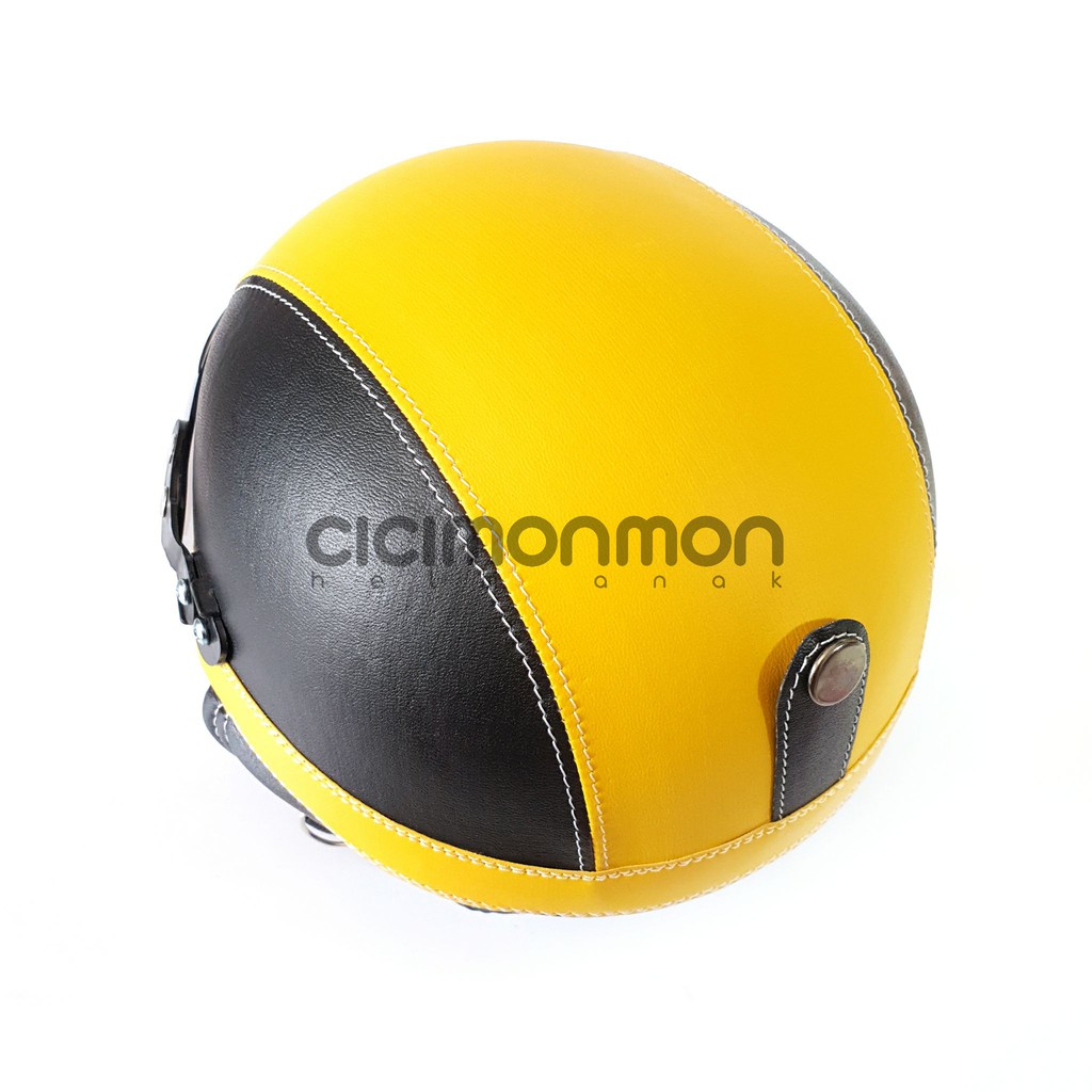 KIRIM CEPAT bisa COD Helm Retro Anak Playgroup Warna Kuning Hitam