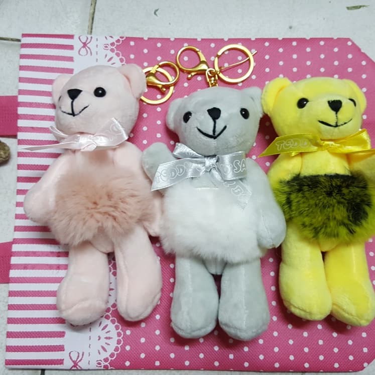 teddy bear with rabbit fur tutu