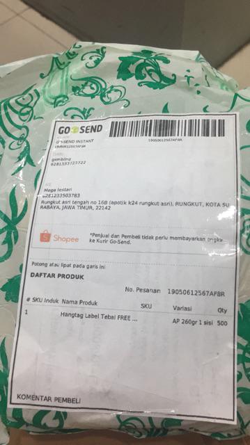 Hangtag Standart 260gr  Free Design - Free Lubang