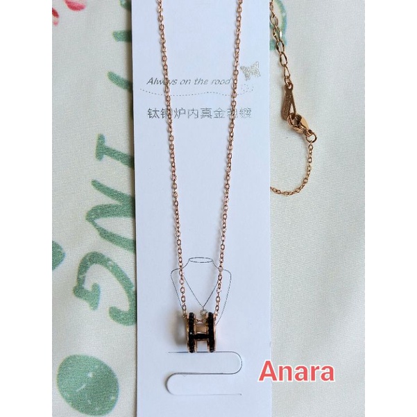 Kalung Titanium Permata Hitam / Kalung Titanium Asli