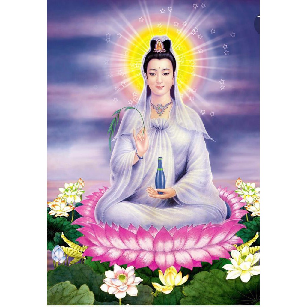 LUKISAN FULL DIAMOND 5D PAINTING (DIY) DEWI KWAN YIN DUDUK - B 30x40cm (PxT)
