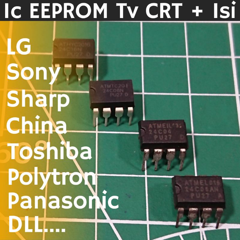 Ic EEPROM Tv Tabung CRT Plus Isi IC seri 24c02 24c04 24c08 24c16