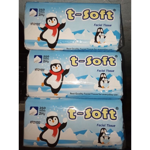 Tissue T-SOFT facial Tissue 250 sheets 2 ply