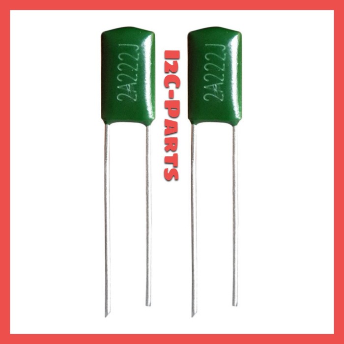 2.2nF 2n2 0.0022uF Capacitor Mylar 100v 5% Kapasitor Milar 2N222J