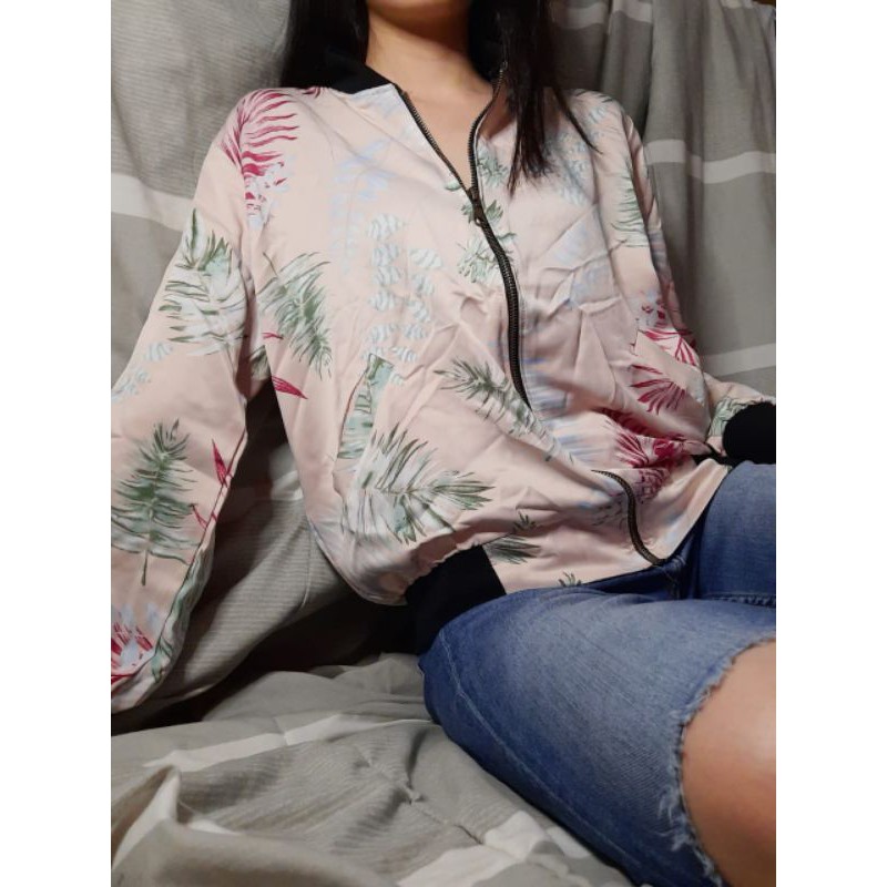 Jaket Bomber Floral Premium Silk