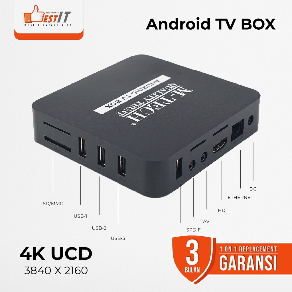 STB TV Box Android 10 4K Ultra HD - WIFI Original M-Tech