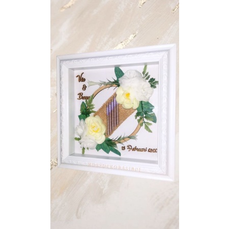Bingkai Mahar 3D Rustic putih