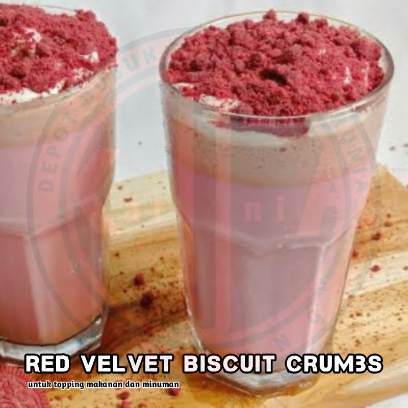 Topping Red Velvet Biscuit Crumb Crumble /Remahan Biskuit Rasa Red Velvet untuk Topping Minuman Rasa Kekinian